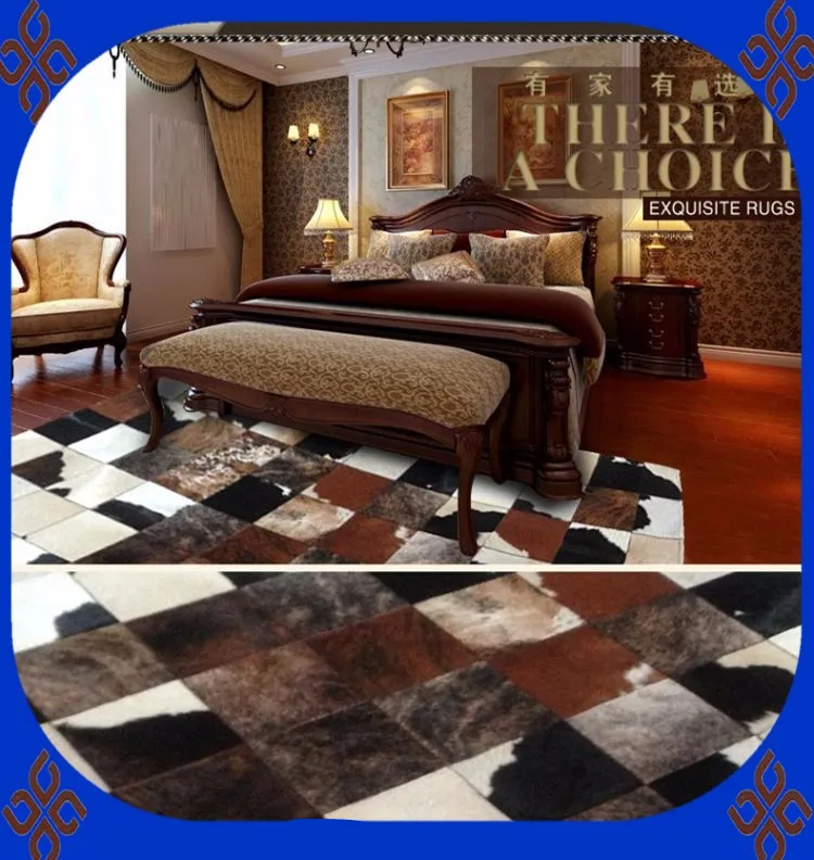 free shipping 100 natural genuine cowhide leather carpetin Carpet