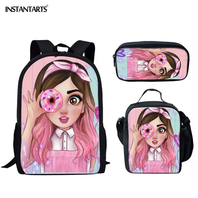 INSTANTARTS Love Super Mom, женский рюкзак с принтом, Повседневный, 3D, брендовый дизайн, большие сумки для студентов, девочек, школьная сумка, наборы, 3 шт, сумки для книг - Цвет: HMC1437CGK