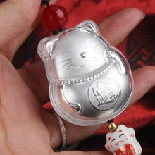 Автомобильный кулон китайский стиль улыбающийся счастливый кот Авто интерьерные украшения металлическая кисточка автомобиля зеркало заднего вида украшения отделка подарки