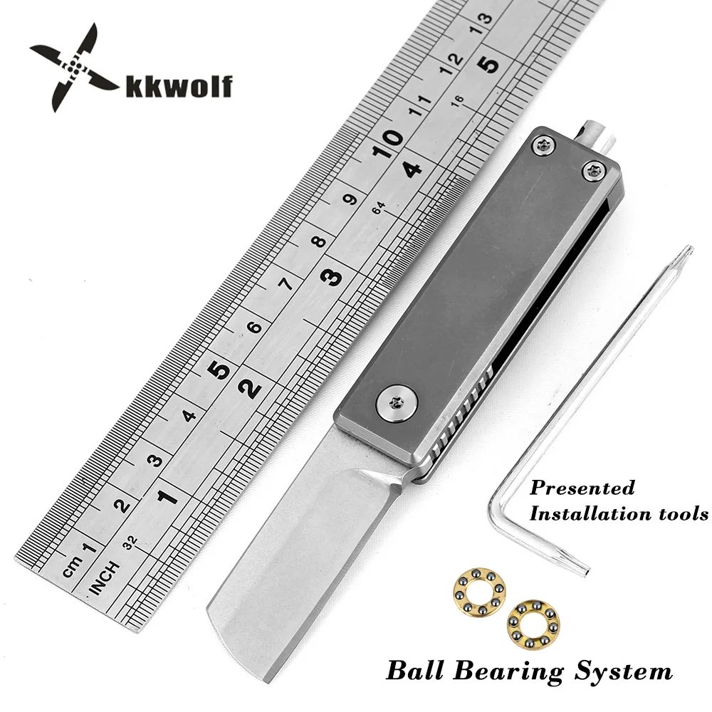 KKWOLF титановый сплав карманный нож шарикоподшипник S35VN порошок стальной складной нож выживания Охота Кемпинг тактический нож инструменты