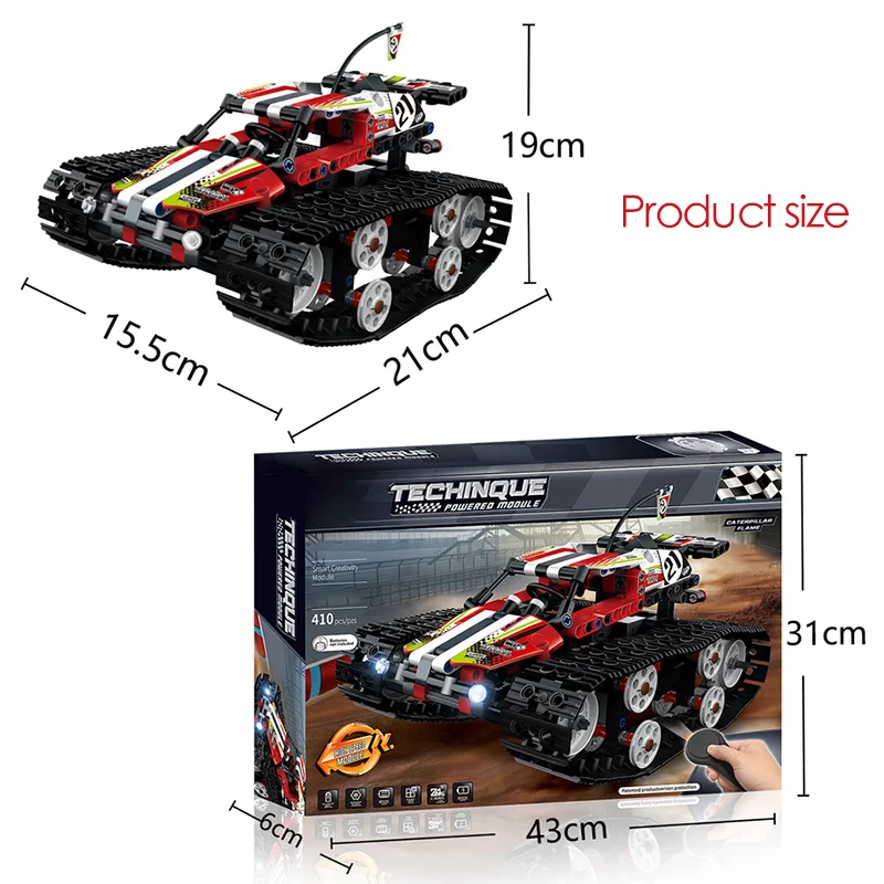 Technic 2 стиля 410 шт. Радиоуправляемый пульт дистанционного управления мотор гусеничный гоночный автомобиль модель строительные блоки кирпичи наборы игрушек для детей