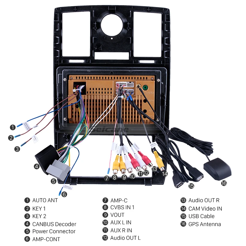 Cheap Seicane Android 8.1 2din Car GPS Head Unit Player For Chrysler Aspen 300C 2004 2005 2006 2007 2008 Quad-core Support OBD2 WiFi 4