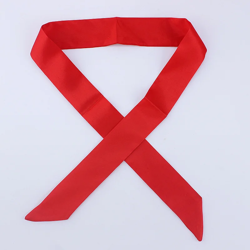 D73 Red 30 цветов, женский шарф, модный однотонный шарф, узкая маленькая лента на голову, шарф с ручкой для волос, роскошный брендовый декоративный галстук - Цвет: D73 Red