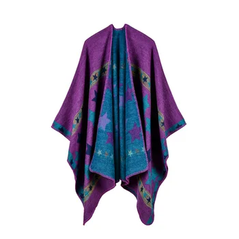 

2020 Fashion New Women Knitted Poncho Cape Star Oversized Cardigan Sweater Long Shawl Scarf Cashmere Pashmina scarves bufandas