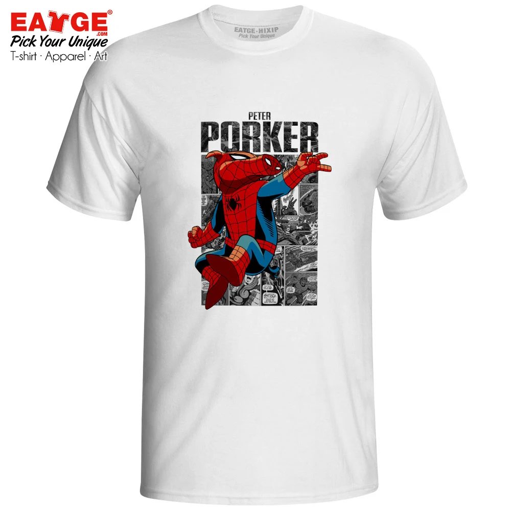 

Peter Porker T Shirt Spiderman Spider Ham Rock Print Funny Superhero Comic Casual T-shirt Funny Novelty Active Unisex Top Tee