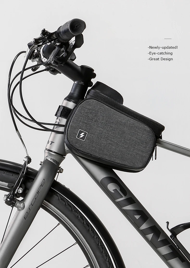 Cheap Sahoo 122007 Touch Screen Bike 6.5in Cell Mobile Phone Bag Front Frame Top Tube Cycling Pouch Double Side Bicycle Pannier 10
