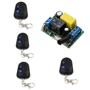 

New Style Fashion Remote Control Household AC 220V 1CH RF Wireless Remote Control Switch 1 pcs Receiver & 4 pcs Transmitters