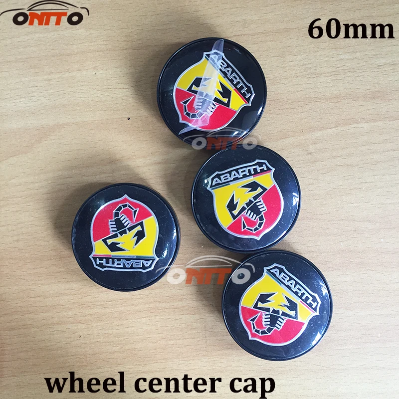 

Wholesale 100pcs 60mm 2.36inch ABARTH logo emblem Wheel Center Hub Cap badge covers Car Styling