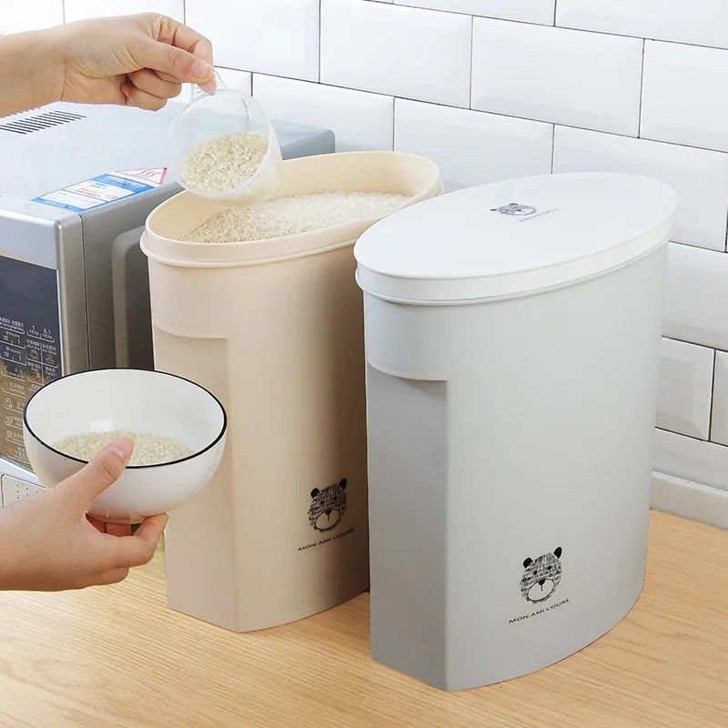Household rice barrel 5L kitchen plastic rice storage box moisture proof insect proof flour rice