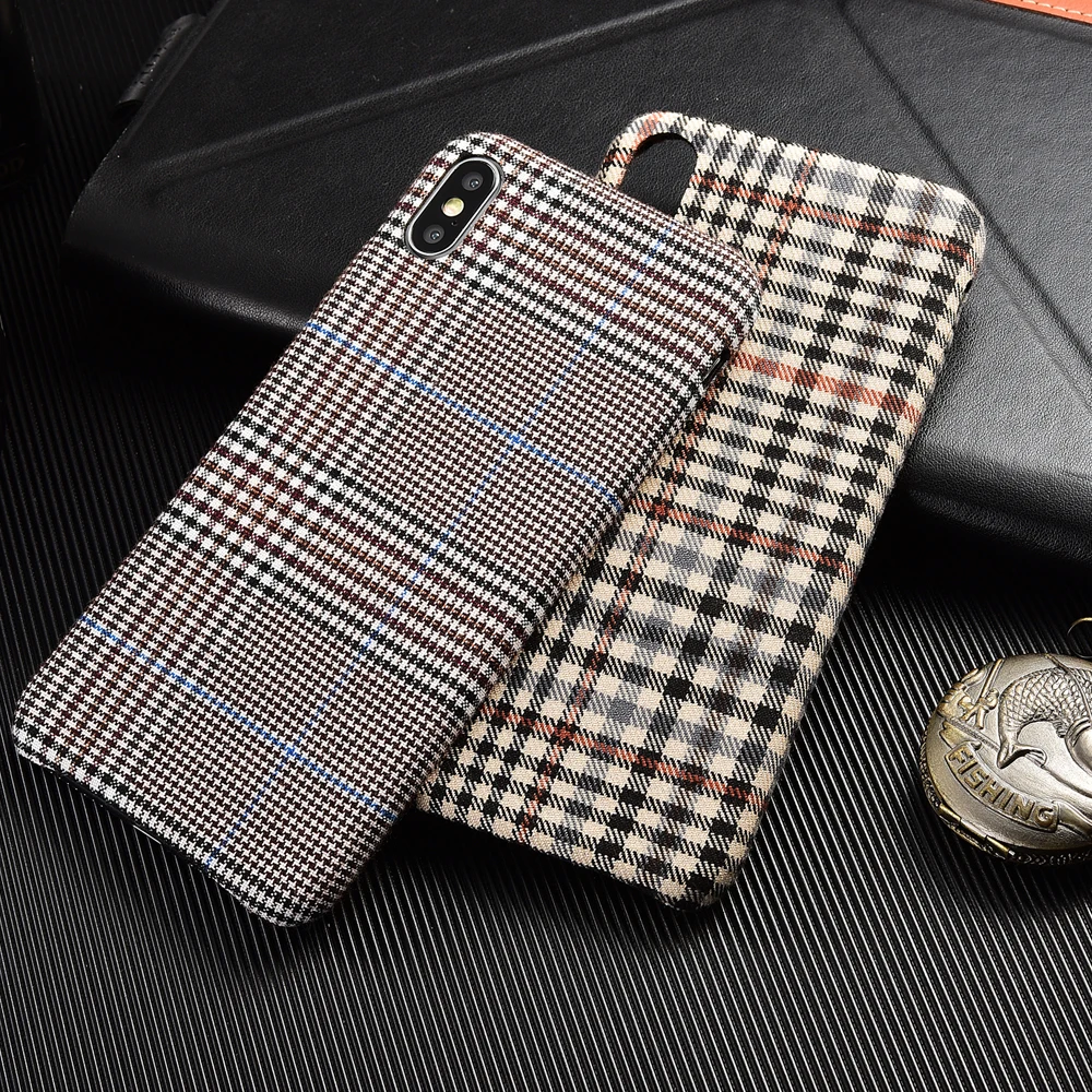 Винтажный хлопковый тканевый чехол для телефона iPhone X XR XS 11 Pro Max ультра-тонкие