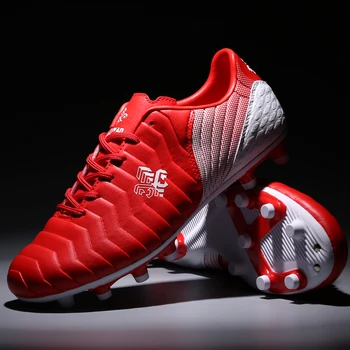 

football shoes men soccer cleats sneakers men mans boots red Outdoor Lawn Long Spikes football boots 2019