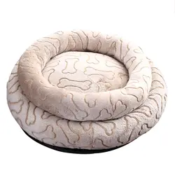 2018 новая круглая теплая кровать для домашних животных для собак мягкий шелковый хлопковый льняной коврик для домашних животных дышащий