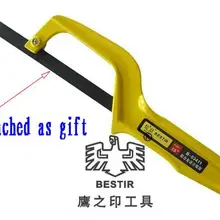 BESTIR производство Тайвань желтый 1" алюминиевый сплав ручной Мини Хак пилы с лезвием, № 03411