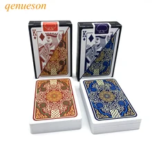 2 Sets/Lot pattern Baccarat Texas Hold'em Plastic Playing Cards Waterproof Poker Card Board Bridge Games 2.28*3.46 inch qenueson