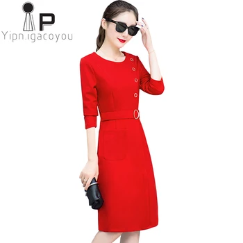

Autumn Winter Dress Women Plus size Dress Slim Long sleeve Black Dresses Women Vestidos Korean Fashion Female Elegant Dresses OL