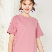 SEMIR футболка Женская Новинка хлопковые футболки женские s vogue винтажные футболки хлопковые Женские топы с круглым вырезом и коротким рукавом