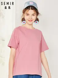 SEMIR футболка новинки для женщин 100% хлопковые футболки для s 2019 vogue винтажные футболки хлопок O средства ухода за кожей шеи короткий рукав