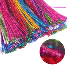 200 шт. 30 см DIY Искусство ремесло блестящий Chenille Стебли трубы очищающие средства для крафта DIY детские развивающие игрушки-Ассорти Цвета(10-Цвет