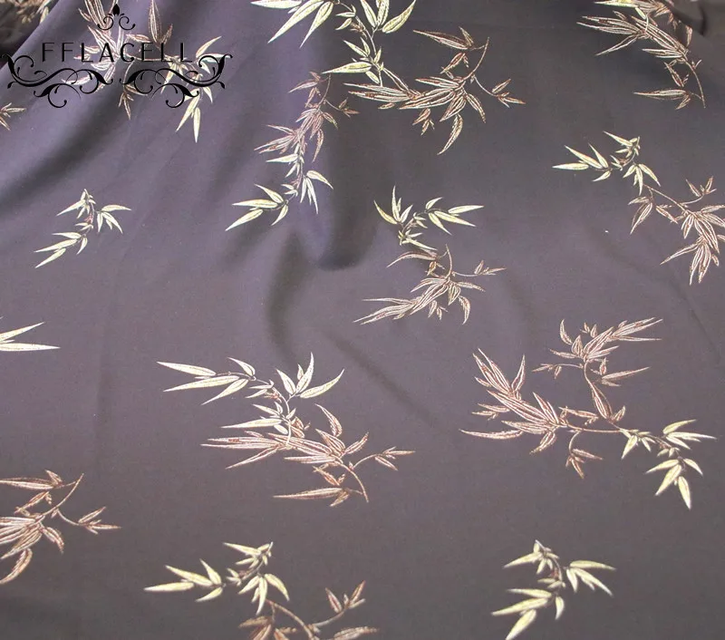 FFLACELL 1 Meter Bamboo leaves print fabric bamboo leaf fashion women