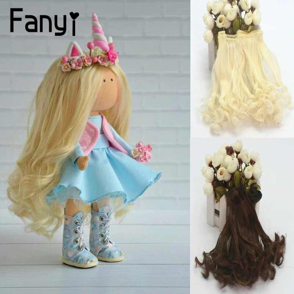 

Fashion 15*100cm DIY Mini Tresses Doll Wig High-Temperature Material Curly Hair Wig For BJD High-Temperature Doll Accessories