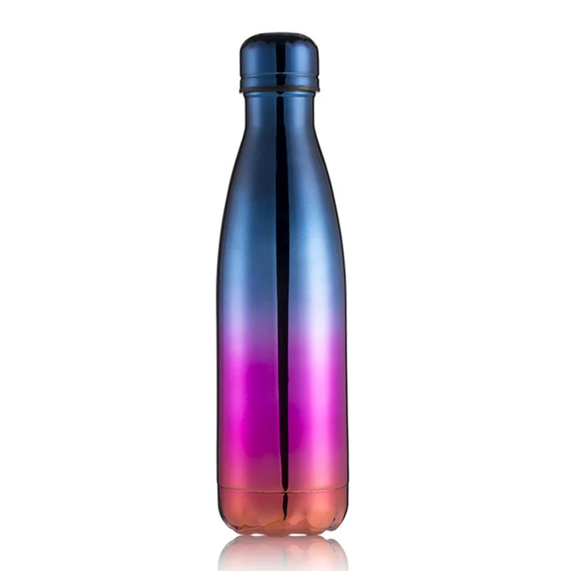 500 мл цветная бутылка для воды из нержавеющей стали Термос бутылка для питья Тур Спорт на открытом воздухе школы скалолазание колы бутылки для воды - Цвет: 2