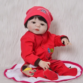 

Silicone Body Reborn Dolls 23'' Realistic Handmade Baby Dolls Boy Fashion Kids Toy Waterproof bebe Boneca reborn menino Gifts