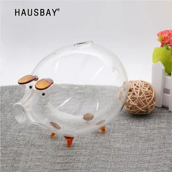 

Transparent Glass Pig Piggy Bank Money Boxes Coin Saving Box Cute piggy Souvenir Kids Birthday Gift Home Decor Accessories 04267