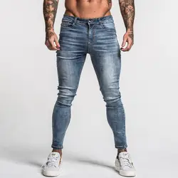 Gingtto для мужчин узкие джинсы выцветшие синий средняя талия классический хип хоп стрейч брюки для девочек хлопок удобные Прямая поставка zm46