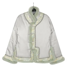 Женская теплая куртка с длинными рукавами Китайский традиционный ручной работы на пуговицах Tang одежда удобное пальто с хлопковой подкладкой верхняя одежда