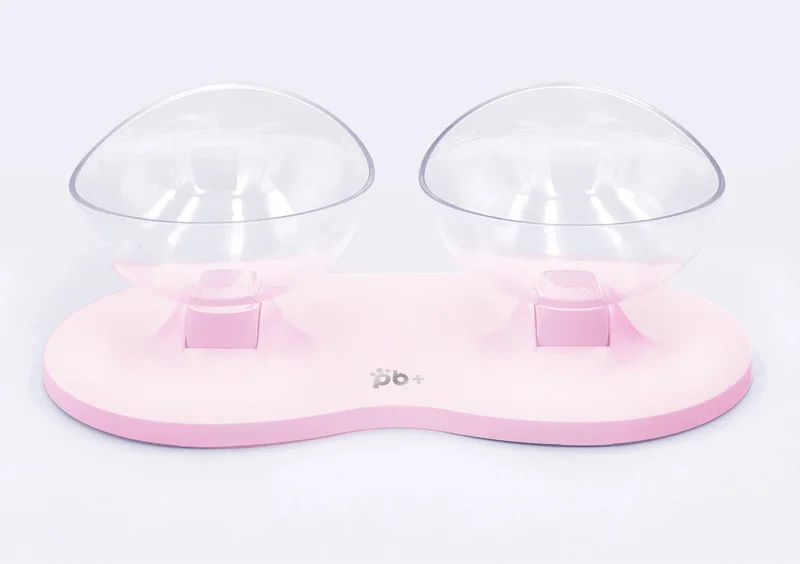 MySudui Rounded Double Cat Bowl Food Water Non-Slip Adjustable Cat Water Bowl Feeder Holder Small Dog Pet Bowl Drinking Water (4)