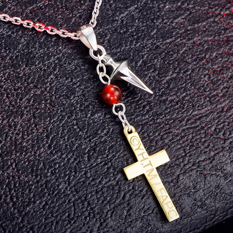 Ожерелье из серебра 925 пробы с подвесками Fate/Apocrypha Amakusa Shirou Tokisada Cross Punk модное