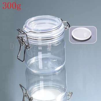 

(4pcs)300g/300ml PET/transparent plastic sealed cans,storage tanks,Seal pot,cream cans,refillable bottles,Cosmetics packaging