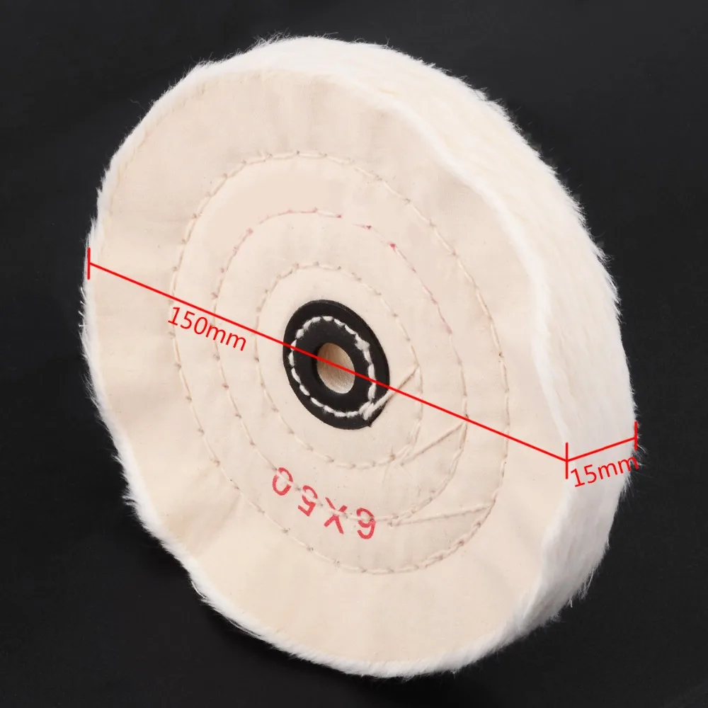 6'' White Cloth Buffing Polishing Wheels Buffer Polish Grinder Pad Wood Metal Polishing Tool for Abrasive Tools