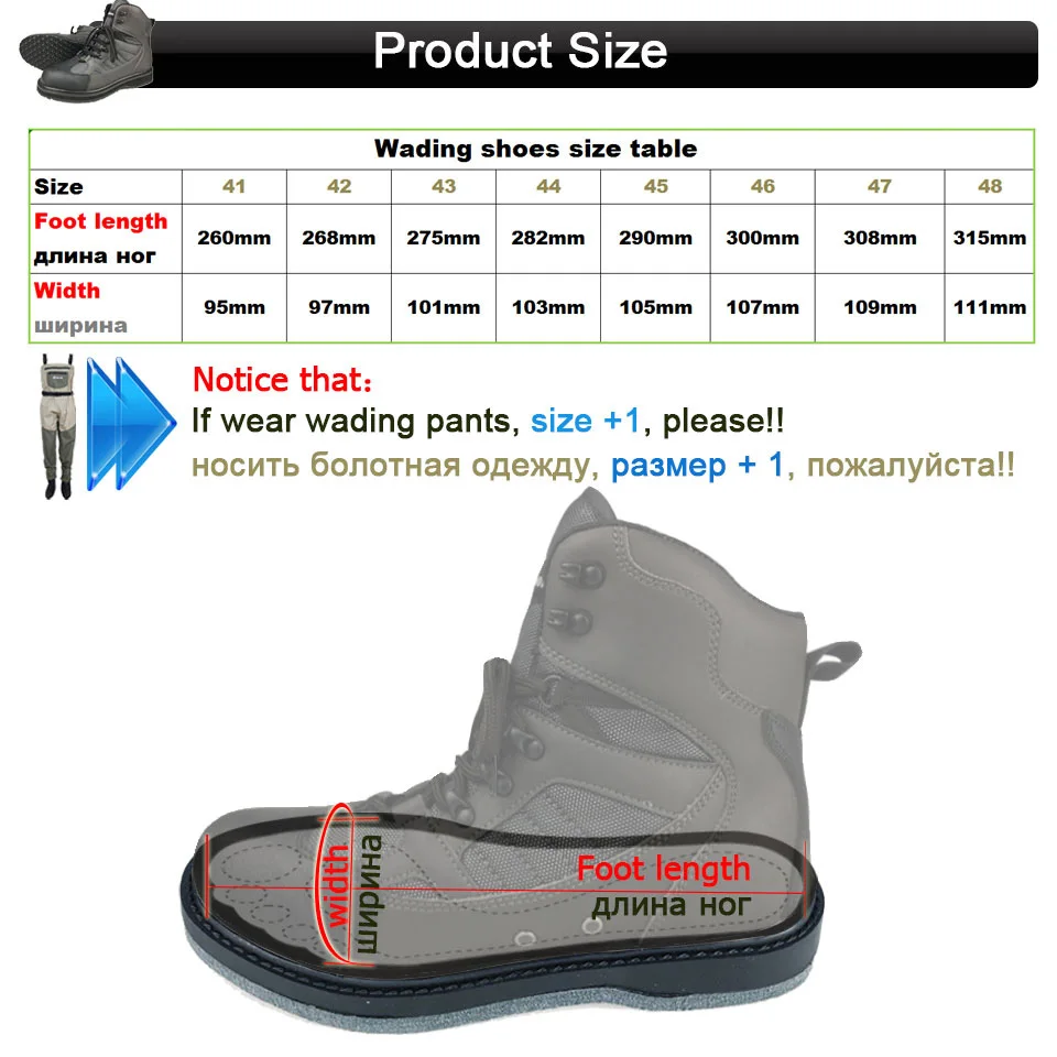 Fly Fishing Shoes Fly Fishing Waders Rubber Sole Waterproof Wading Shoes & Pants