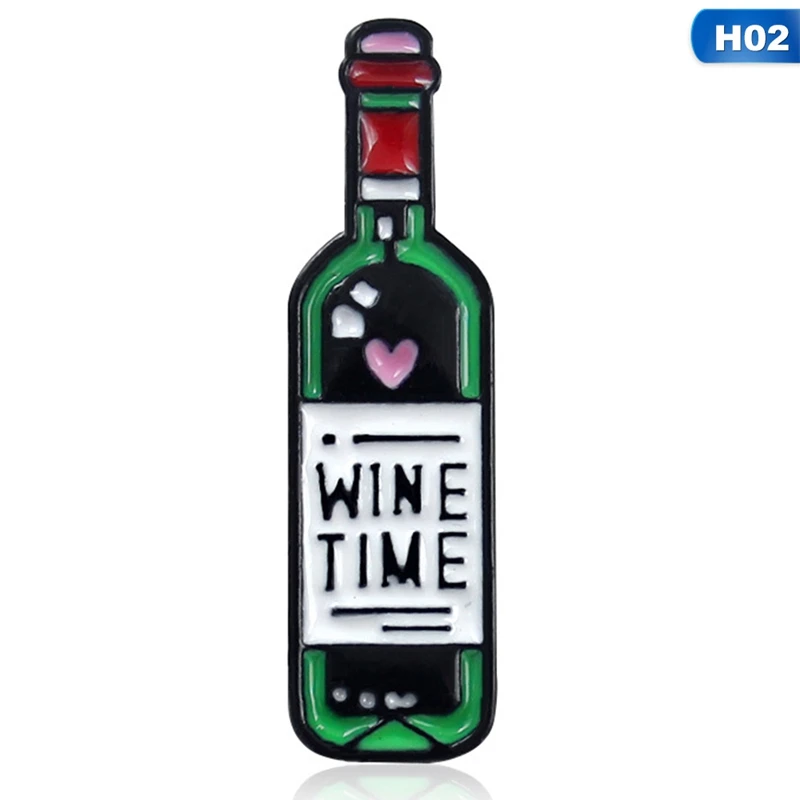Мини милые винные и очки пара штифтов красная бутылка вина чашка броши эмаль