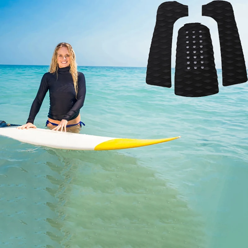 

3Pcs Eva Surfboard Anti-Skid Pad Slip-On Pad Heel Pad Small Tail Pad Surfboard Deck Accessories Anti-Skid Padded Kayak Fishing