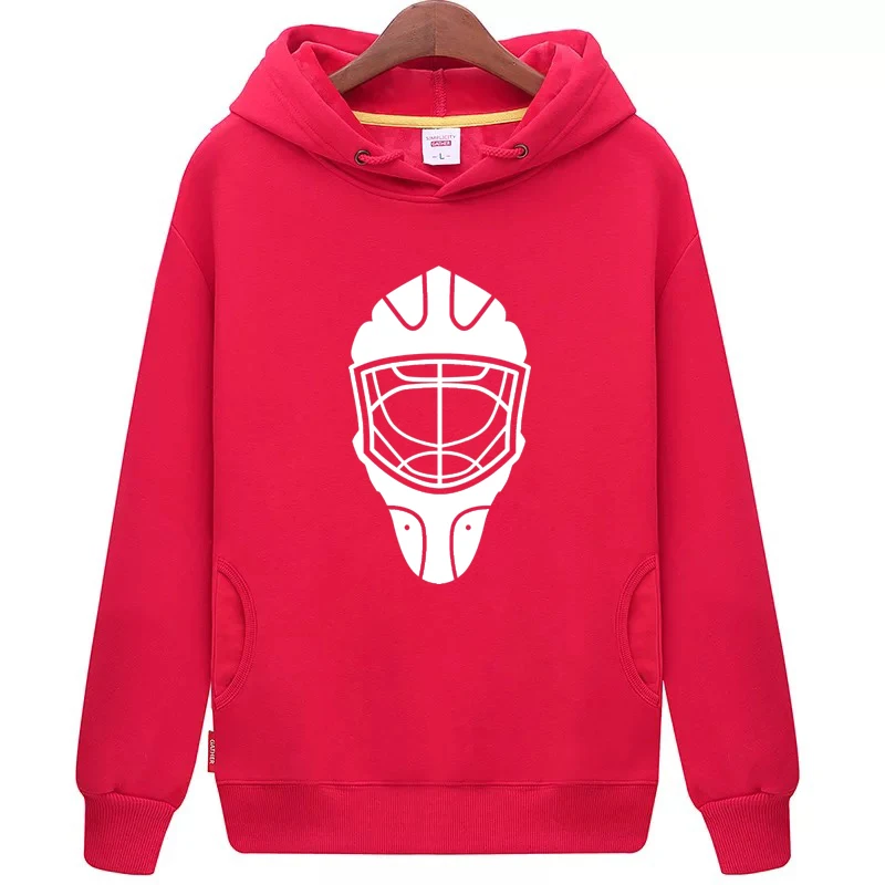 

COLDOUTDOOR Free Shipping Cheap Youth red Hockey Hoodie with Hockey Mask Pattern