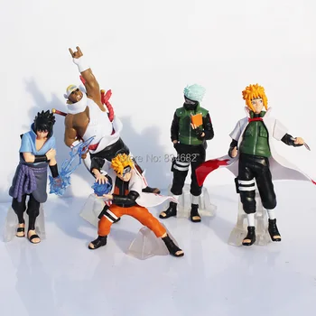 

J.G Chen Free Shipping Anime Naruto Uchiha Sasuke Kakashi Minato Namikaze 12cm PVC Figure Model Toy 5pcs/set