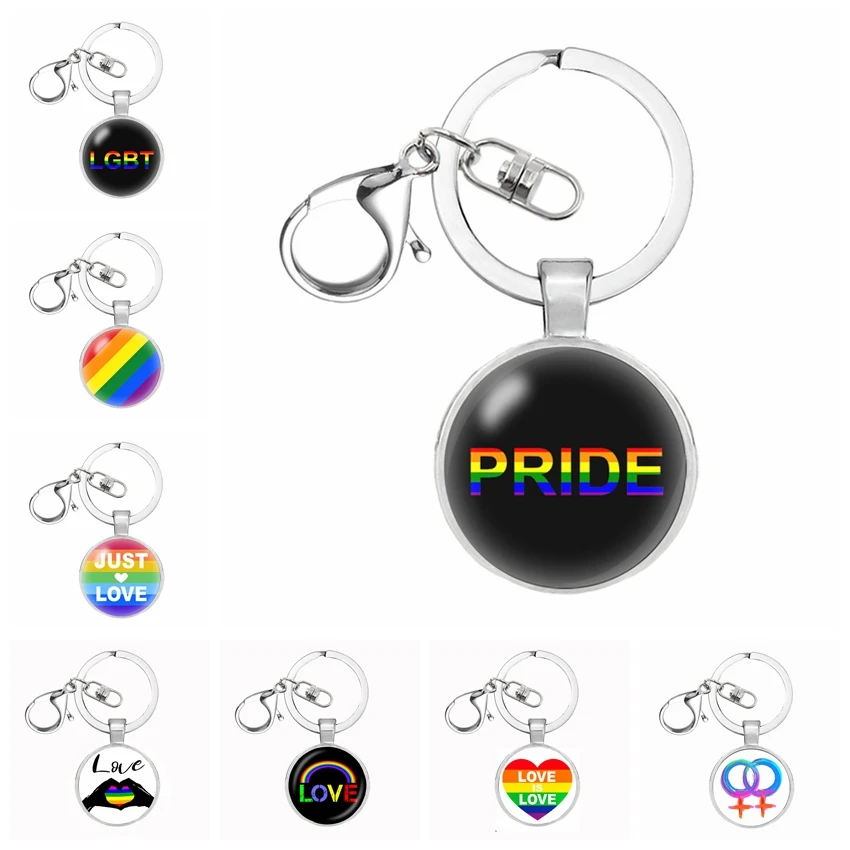 

new lgbt pride lesbian gift pendant Keychain rainbow gay pride Key Chain Keyring Key Ring Chaveiro Gift Llaveros jewelry