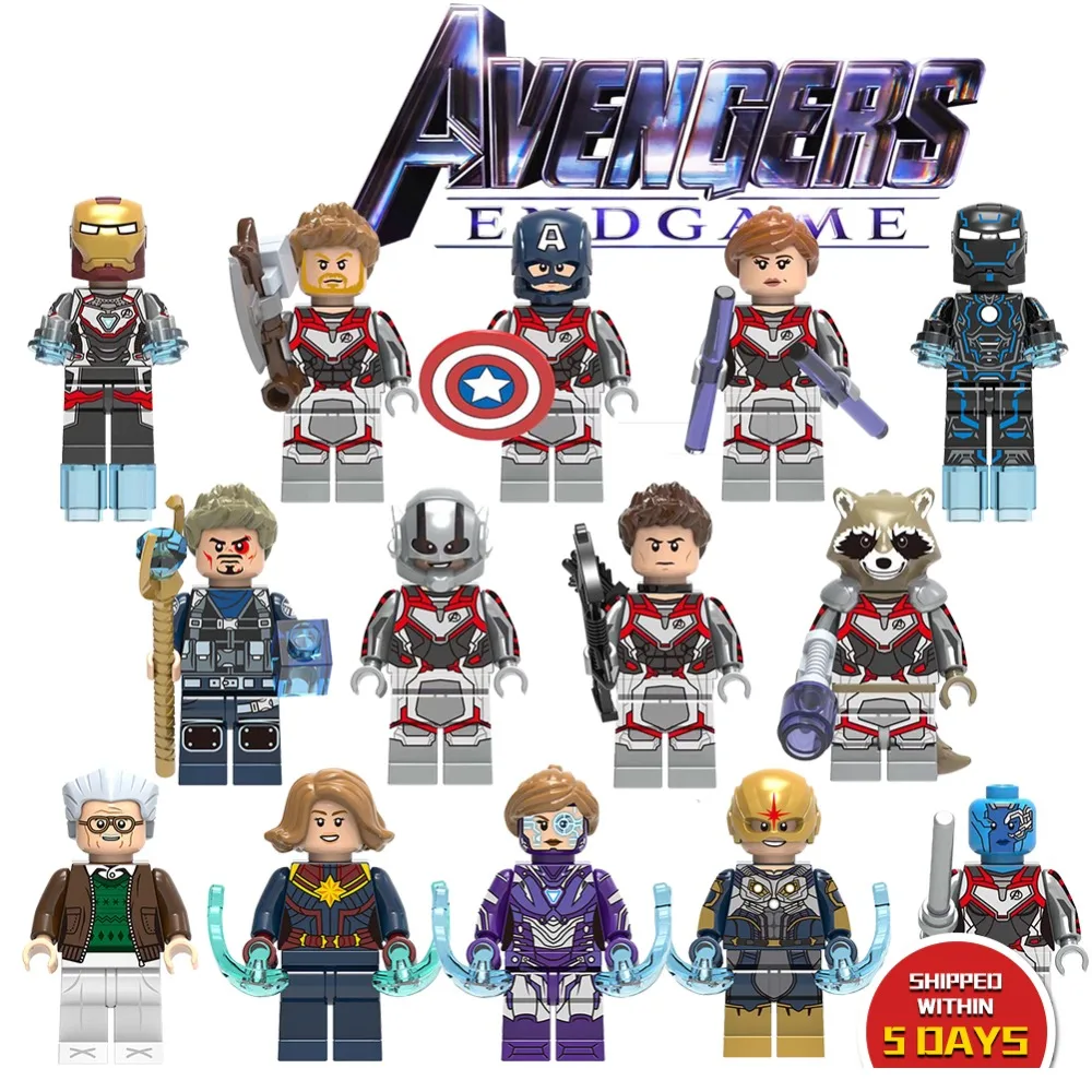 Avengers Endgame LEGOED Marvel Single Model Building Blocks mini bricks Thanos Hulk Iron Man Spiderman Figures Toys for Children