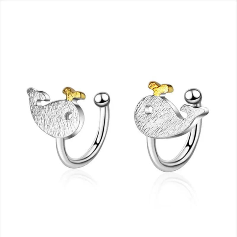 Женские серьги LUKENI из серебра 925 пробы с милым Китом модные аксессуары в подарок |