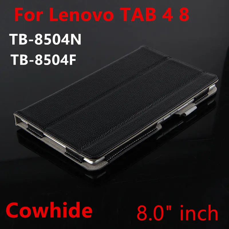 Case Cowhide For Lenovo Tab 4 8 Protective Smart Cover Genuine Leather Tab4 8 TB-8504X 8504F 8504N Tablet Cases Protector Sleeve