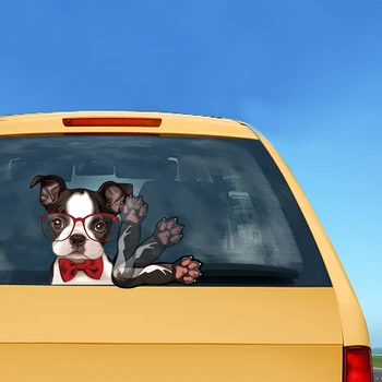 

The Dog with Glasses Waving Wiper Decals PVC Car Styling Rear Window Wiper Stickers Rear Windshield Stickers Car Stickers