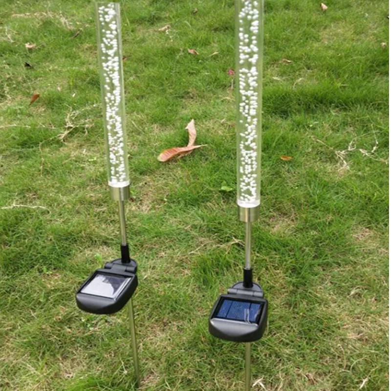 Waterproof LED Solar light Solar Power Tube Lights Lamps Acrylic Bubble Pathway Lawn Landscape Garden Stick Stake Solar lamp (1)