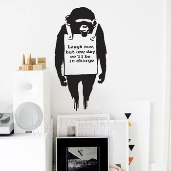 

Orangutan Monkey Banksy Wall Stickers Banksy Design Cool Graphic Quotes Art Vinyl Mural Decal Wallpaper 50*100CM Home Decoration