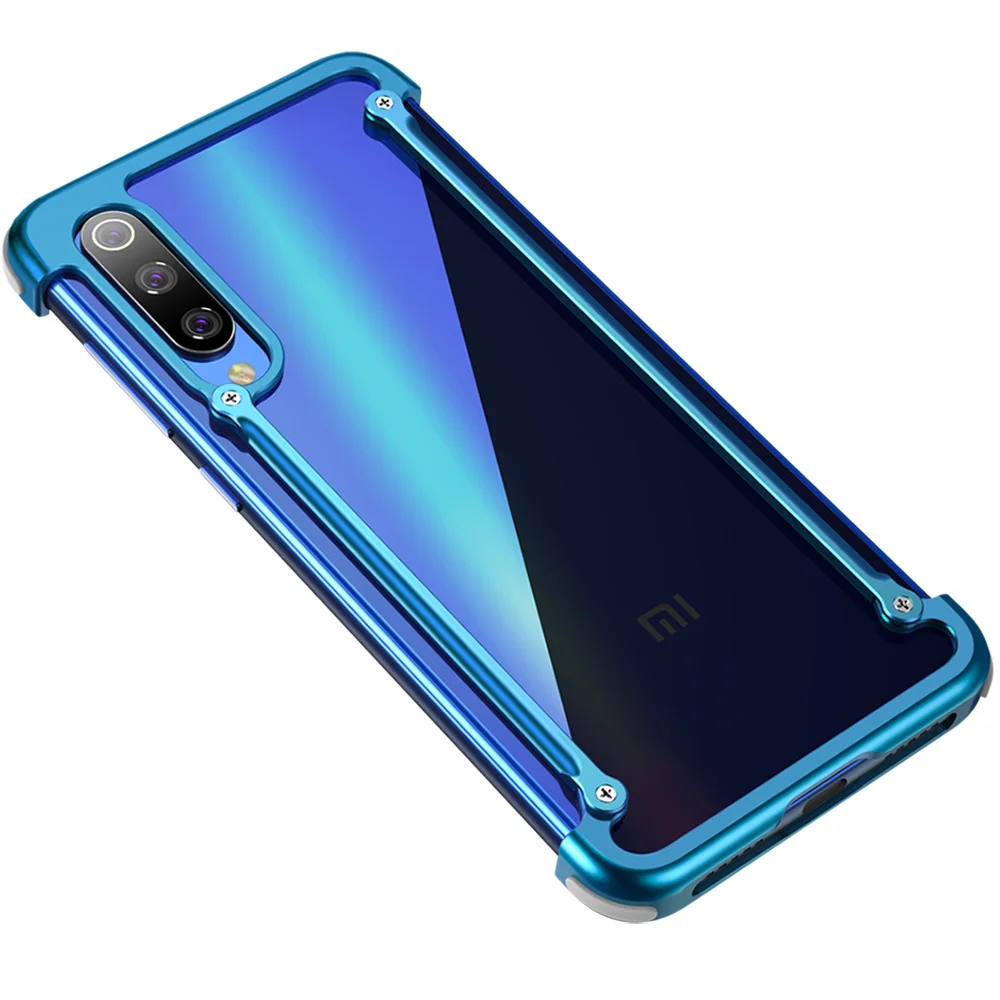 OATSBASF металлический чехол с подушкой безопасности для XiaoMi9 металлический бампер 360 полный защитный чехол для Xiaomi9 - Цвет: Синий