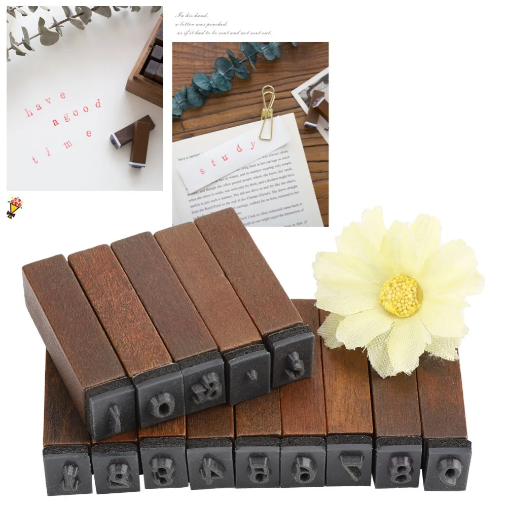 

70PCS Vintage Wood Alphabet Letter Rubber DIY Stamps Small Wooden Box Letter Rubber Stamps Wood Rubber Stamps photo album