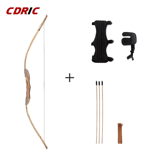 US $14.39 Goodquality Powerful Wooden Wood Bow With 3 Arrows And Quiver Kids Toy Wood Archery Bow DIY Set Ki