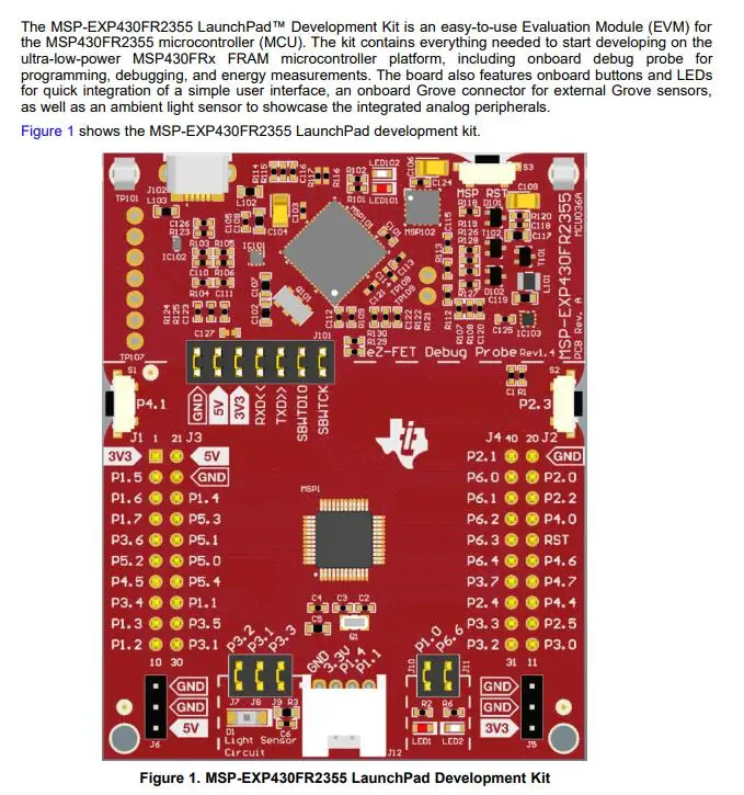 1 шт х MSP-EXP430FR2355 LaunchPad MSP430FR2 MSP430 MCU 16 битный встроенный оценки макетная плата