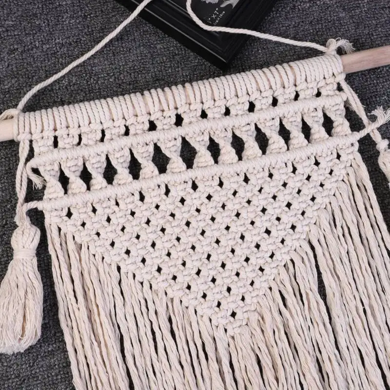 Handwoven хлопковой нитью Craft Уникальные украшения дома поставки чешские ручной кисточкой гобелен веревки гобелен